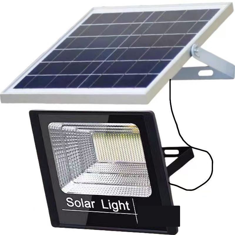 Model SX-0113 wall-mounted solar outdoor floodlight with panel and cable